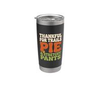 Thankful For Trails Pie And Stretch Pants Retro Hiking Gobelet isotherme en acier inoxydable double paroi
