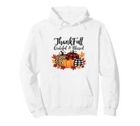 Thankful Grateful Blessed Leopard Plaid Citrouille Thanksgiving Sweat à Capuche