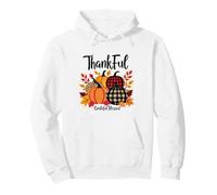 Thankful Grateful Blessed Leopard Plaid Citrouille Thanksgiving Sweat à Capuche