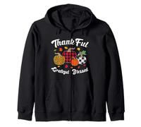 Thankful Grateful Blessed Leopard Plaid Citrouille Thanksgiving Sweat à Capuche