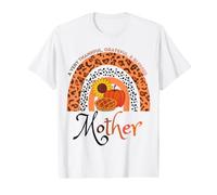 Thankful Grateful & Blessed Mother Citrouille Léopard Arc-en-Ciel T-Shirt Graphique avec Valeur