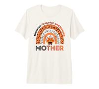 Thankful Grateful & Blessed Mother Citrouille Léopard Arc-en-Ciel T-Shirt Haut de Gamme