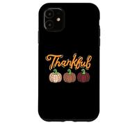 THANKFUL Happy Thanksgiving Fall Plaid Citrouille Blessed Women Coque pour iPhone 11