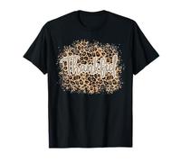 Thankful Leopard Print Fall Outfit for Women Autumn T-Shirt