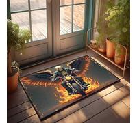 Thankful Paillasson Ange de la Mort sur moto Paillasson Sports Bar Decor Fun (65 x 90 cm)