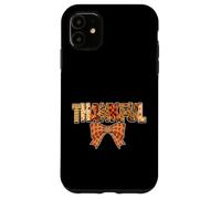 Thankful Patchwork Automne Typographie avec Bow Graphic Coque pour iPhone 11