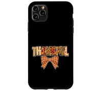 Thankful Patchwork Automne Typographie avec Bow Graphic Coque pour iPhone 11 Pro Max