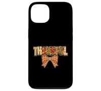 Thankful Patchwork Automne Typographie avec Bow Graphic Coque pour iPhone 13