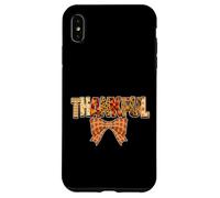 Thankful Patchwork Automne Typographie avec Bow Graphic Coque pour iPhone XS Max