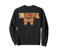 Thankful Patchwork Automne Typographie avec Bow Graphic Sweatshirt