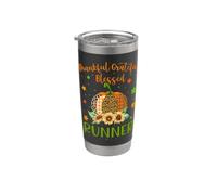 Thankful Runner Citrouille Tournesol Thanksgiving Gobelet isotherme en acier inoxydable double paroi