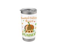 Thankful Runner Citrouille Tournesol Thanksgiving Gobelet isotherme en acier inoxydable double paroi