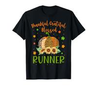 Thankful Runner Citrouille Tournesol Thanksgiving T-Shirt
