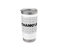 Thankful Thanksgiving Love Support église famille dîner amusant Gobelet isotherme en acier inoxydable double paroi