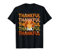 Thankful Thanksgiving Turkey Celebration Words T-Shirt