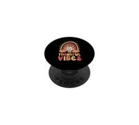 Thankful Vibes, Un pèlerin à la Dinde Arc-en-Ciel Amusant pour Thanksgiving PopSockets PopGrip Adhésif
