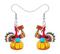 Thankgiving Boucles d'oreilles pendantes hypoallergéniques Motif floral, 23mm x 25mm, Acrylique, Pas de pierre précieuse