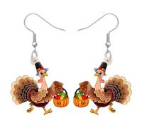 Thankgiving Boucles d'oreilles pendantes hypoallergéniques Motif floral, 23mm x 25mm, Acrylique, Pas de pierre précieuse