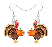Thankgiving Boucles d'oreilles pendantes hypoallergéniques Motif floral, 23mm x 25mm, Acrylique, Pas de pierre précieuse