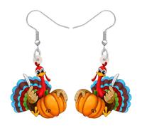 Thankgiving Boucles d'oreilles pendantes hypoallergéniques Motif floral, 23mm x 25mm, Acrylique, Pas de pierre précieuse