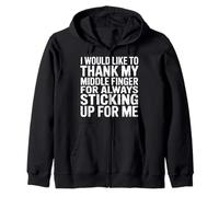 Thanks to My Middle Finger for Having My Back - Sweat à Capuche
