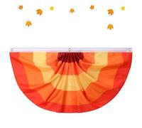 Thanksgiving 3x6 Ft Fall Pleated Fan Flag, Fall Buntings for Outside with 3 Rustproof Grommets & Easy Hang for Harvest Indoor Outdoor Yard Decorations (1pcs)