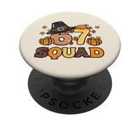 Thanksgiving 67 Squad 6 7 Meme Team Matching pour Femmes, Hommes et Enfants PopSockets PopGrip Adhésif