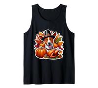 Thanksgiving Basenji Dog Owner Lover Funny Pilgrim Turquie Débardeur
