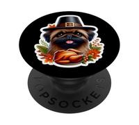 Thanksgiving Bruxelles Griffon Dog Owner Lover Funny Turkey PopSockets PopGrip Adhésif