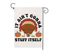 Thanksgiving, Ça Ne Va Pas Se Farcir Tout Seul. Drapeau De Cour 30X45Cm Bannière Double Face Éclatantes Drapeaux De Jardin Pour Ferme Porte Chambres