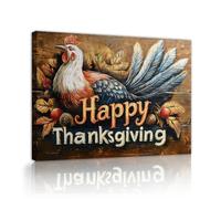 Thanksgiving coq toile Wall Art rustique ferme automne récolte photos oeuvre d’art impressions décor pour cuisine vivant maison murale 87x118cm Cadre intérieur
