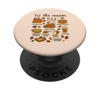 Thanksgiving Day Dinner T'is The Season Cozy Food Art PopSockets PopGrip Adhésif