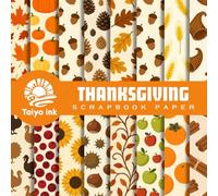 Thanksgiving Day Scrapbookpaper: 20 Design of a unique Aurumen and Thanksgiving day For Scrapbooking, Junk Journal Paper, Origami, Decoupage, Decoration, Mixed Media and more
