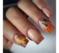 Thanksgiving Fall Short Square Sabots frauduleux avec aiguille d ' avion Plan de scintillation végétale Substance ABS permanente Scintillation d ' or Instance de presse d ' automne