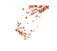 Thanksgiving feuilles d’automne autocollants de fenêtre en verre papillon portes et fenêtres autocollants électrostatiques Non adhésifs (2 ensembles)