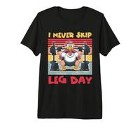 Thanksgiving I Never Skip Leg Day Power Lifting Turkey T-Shirt Haut de Gamme