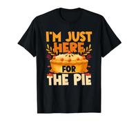 Thanksgiving I'm Just Here for The Pie - Funny Pumpkin Pie T-Shirt Graphique avec Valeur, Homme, Noir, S