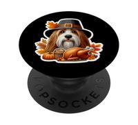 Thanksgiving Petit Basset Griffon Vendéen propriétaire de Chien Maman Papa PopSockets PopGrip Adhésif