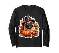 Thanksgiving : propriétaire d'un Chien Carlin, Amoureux, drôle, pèlerin, Dinde, Maman Manche Longue