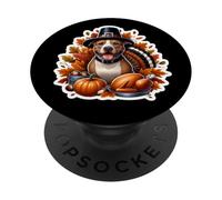 Thanksgiving : propriétaire d'un Chien Pit Bull, Maman, Papa, drôle, Automne PopSockets PopGrip Adhésif