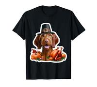 Thanksgiving, propriétaire d'un Chien Vizsla à Poil Dur, Maman et père, Funny Fall T-Shirt