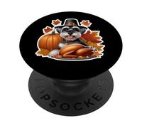 Thanksgiving Schnauzer Miniature propriétaire de Chien Amoureux drôle Mignon PopSockets PopGrip Adhésif