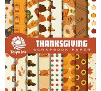 Thanksgiving Scrapbookpaper: 20 Design of a unique Aurumen and Thanksgiving day For Scrapbooking, Junk Journal Paper, Origami, Decoupage, Decoration, Mixed Media and more