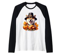 Thanksgiving Shiba Inu propriétaire de Chien Amant drôle pèlerin Turquie Manche Raglan