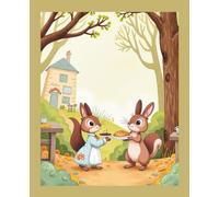 Thanksgiving Squirrels: Autumn Composition Book - College Ruled & Graph: A two-in-one notebook with college ruled pages on the left and graph paper on the right