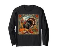 Thanksgiving Turquie Automne Art Nouveau Manche Longue