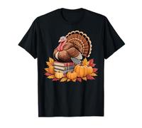 Thanksgiving Turquie Livres Automne Lecture Professeur Bibliothèque T-Shirt