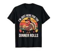 Thanksgiving Turquie pèlerin Retro Im Just Here for The Rolls T-Shirt