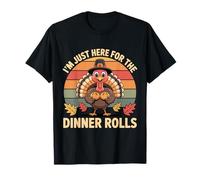 Thanksgiving Turquie pèlerin Retro Im Just Here for The Rolls T-Shirt