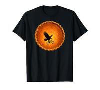 Thanksgiving Turquie Volant Devant la Tarte à la Citrouille Pleine Lune T-Shirt Graphique avec Valeur